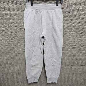 PUMA Women’s Gray Fleece Jogger Sweatpants Logo Graphic Elastic Waist Size XL